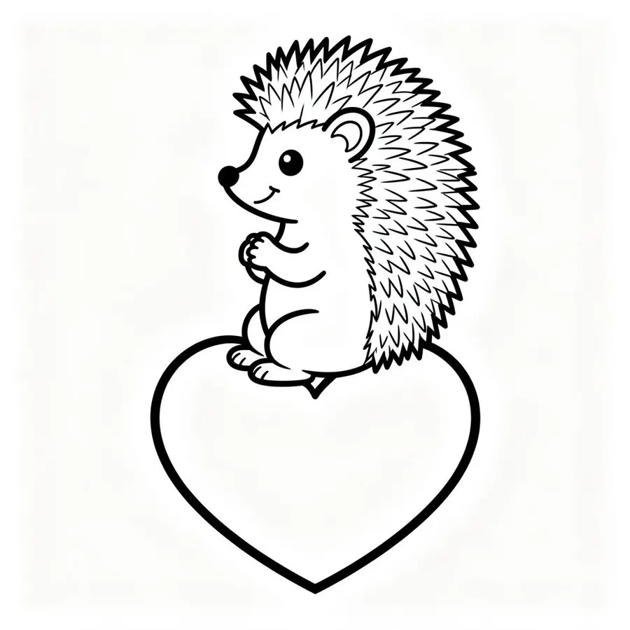 Amy Rose sitting on heart printable coloring page