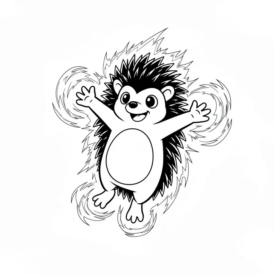 Dark Sonic with energy aura printable coloring page