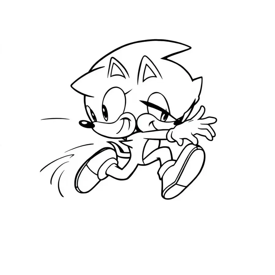 Sonic spinning into a spin dash printable coloring page