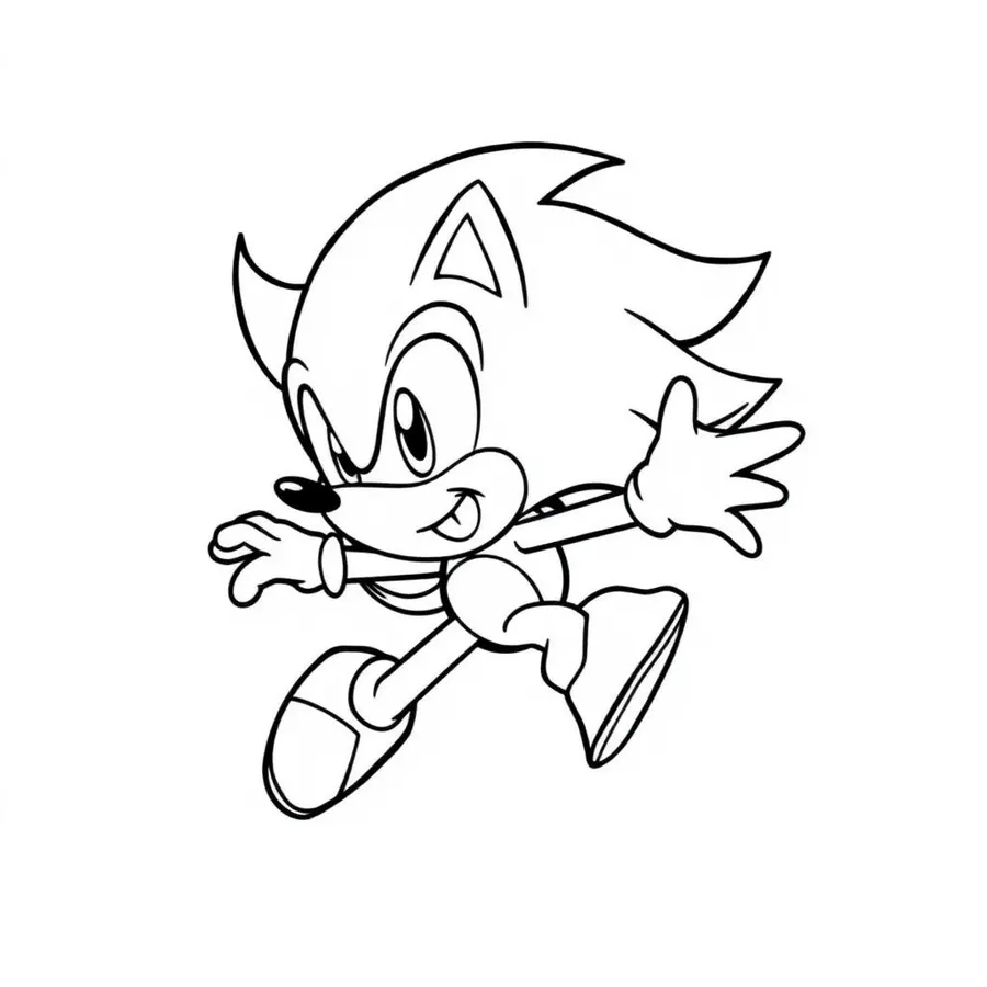 Shadow the Hedgehog with energy aura printable coloring page