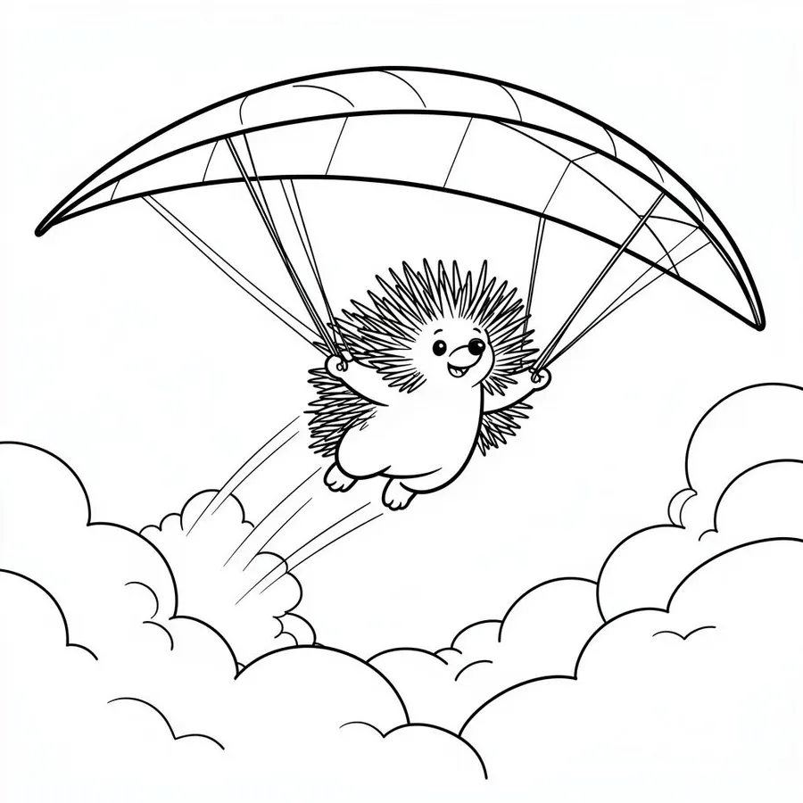 Knuckles gliding action printable coloring page
